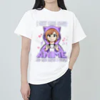 World_Teesのアニメガール - アニメと多分3人くらいしか興味がない ヘビーウェイトTシャツ