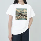 kimagure_MARCHEのJapan Mt. Fuji Sento Bathhouse Beautiful scenery ヘビーウェイトTシャツ