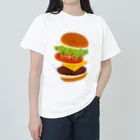 モツ煮子のフレッシュなハンバーガー ヘビーウェイトTシャツ