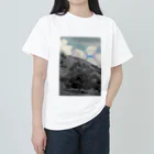 1000のモノクロ_丘_rect_wav ヘビーウェイトTシャツ