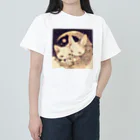 MIMIのあにまる王国の子猫と子うさぎの夢見るひと時 ヘビーウェイトTシャツ