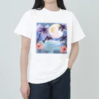 ハワイライフのイルカと満月 Heavyweight T-Shirt