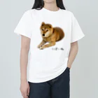 柴犬しばわんこhana873の伏せ？してる柴犬さん ヘビーウェイトTシャツ