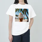 推しとぐらふぃっくのアイスクリームとヤシの木の夏 Heavyweight T-Shirt