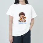 AwagoModeのI LOVE YOU(Dog&Boy) (39) Heavyweight T-Shirt