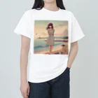 inuneko2004の海辺の女の子 Heavyweight T-Shirt