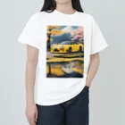 JapanCarStyleの黄色いスポーツカーと日本の風景3 Heavyweight T-Shirt