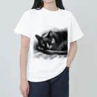 クロネコの猫のお昼寝シリーズ Heavyweight T-Shirt