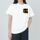 オンラインショップイエローリーフのオレンジ色のハイビスカスの花 Heavyweight T-Shirt