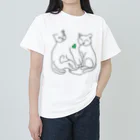 A-Kdesignのcat love④ green Heavyweight T-Shirt