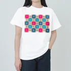 exeのタイル風の花柄模様 ヘビーウェイトTシャツ