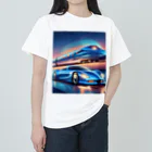 ro kuの青い車と新幹線 Heavyweight T-Shirt