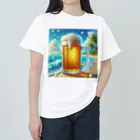 Snow-peaceのビーチとビールの楽園 ヘビーウェイトTシャツ