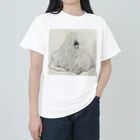 光平洋子のかしこいプーリー犬のイラスト  鉛筆画 歩く犬 Heavyweight T-Shirt