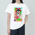 Lily bird（リリーバード）の花と黒柴ちゃんⅡ ヘビーウェイトTシャツ