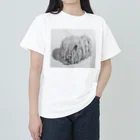 光平洋子のかしこいプーリー犬が振り向いた。puli illustration  Heavyweight T-Shirt