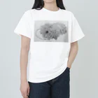 光平洋子のかしこいプーリー犬が転がる。 puli illustration  Heavyweight T-Shirt