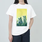 dizzyの風に吹かれるヤシの葉（イエロー） ヘビーウェイトTシャツ