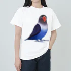 まめるりはことりのボタンインコ　おすましコバルトブルー【まめるりはことり】 ヘビーウェイトTシャツ