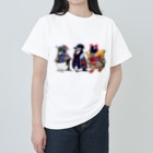 ヤママユ(ヤママユ・ペンギイナ)の立てば芍薬、座れば牡丹、歩く姿は百合の花-Pygoscelis Kimono Penguins- Heavyweight T-Shirt