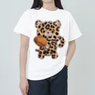 NK gallery☆ノラリクラリのNK_チキン好きな鍵猫(ヒョウ) ヘビーウェイトTシャツ