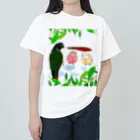 アキクサインコとウロコインコのれいんこーと[白背景] Heavyweight T-Shirt