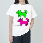 柴犬しばわんこhana873のしばいぬさんたち(ピンクと黄緑)柴犬さんたち Heavyweight T-Shirt