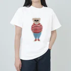 papiko くまさんの洋服を着てお出かけするクマさん　あか　シンプル Heavyweight T-Shirt