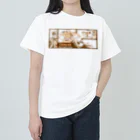 きくはうす  🐾ほぼキャバリアのアメコミ風キャバリア（セピア） Heavyweight T-Shirt