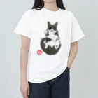 小鳥と映画館の加筆版 招き猫 ハチワレ Heavyweight T-Shirt