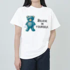 cocoartの雑貨屋さんの【Believe in yourself.】（青くま） ヘビーウェイトTシャツ