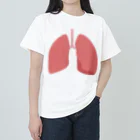 8anna storeの人体のなぞ。ピカピカピンクの肺。 ヘビーウェイトTシャツ