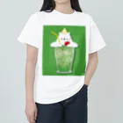 しろくま&ペンギン通信のしろくまクリームソーダ ヘビーウェイトTシャツ