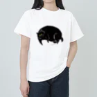 タバタ画房のふてぶてしいクロねこ Heavyweight T-Shirt