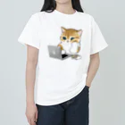 mofusandの在宅勤務にゃん ヘビーウェイトTシャツ