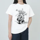 nidan-illustrationの"WHITE MUSTACHE CLUB"(タイトルなし) ヘビーウェイトTシャツ