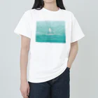 haluのseasidecommune ホワイト ヘビーウェイトTシャツ