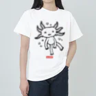 mincruのおとぼけ顔のウパさん_モノクロver ヘビーウェイトTシャツ