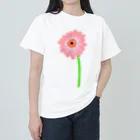 Lily bird（リリーバード）の桃色ガーベラ１輪 ヘビーウェイトTシャツ