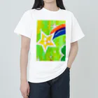 🐶シュナといろいろ🎨の流れ星　(グリーン) ヘビーウェイトTシャツ