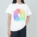 いろはにゃんこ堂の羽ねこさん(虹2) ヘビーウェイトTシャツ