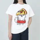 イラスト MONYAAT のPIZZAゲットした　ポメラニアン ヘビーウェイトTシャツ