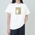 shix2のひづめとお花(ベージュ) Heavyweight T-Shirt