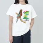 ソラネコ本舗（meg－micro）のココノエインコ　赤い実を届けに ヘビーウェイトTシャツ