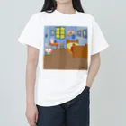 シュナウザーのikeWan_shopのikeWan★あるikeWanの寝室 ヘビーウェイトTシャツ