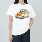 くりたまお絵かき制作所の水彩レトロカー。 ヘビーウェイトTシャツ