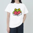 ぴょろりんちょ🐤のバジェットかえるハートTシャツ ヘビーウェイトTシャツ