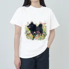 Doggie Freaksのお花畑のスキッパーキ ヘビーウェイトTシャツ