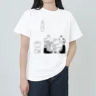 ドット絵どうぞのつみネコ(イラストモノクロ) Heavyweight T-Shirt