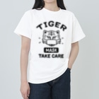 AliviostaのTIGER MASK タイガーマスク アメリカンカレッジ動物虎おもしろかわいい Heavyweight T-Shirt